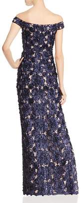 Aidan Mattox Embellished Off-the-Shoulder Gown