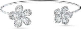 David Morris 18kt white gold diamond Miss Daisy Double Flower bracelet