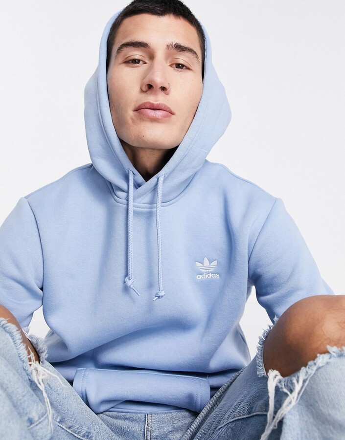 adidas essentials hoodie in light blue - ShopStyle