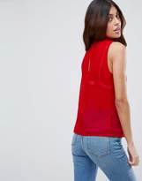 Thumbnail for your product : ASOS High Neck Sleeveless Blouse with Lace Trims