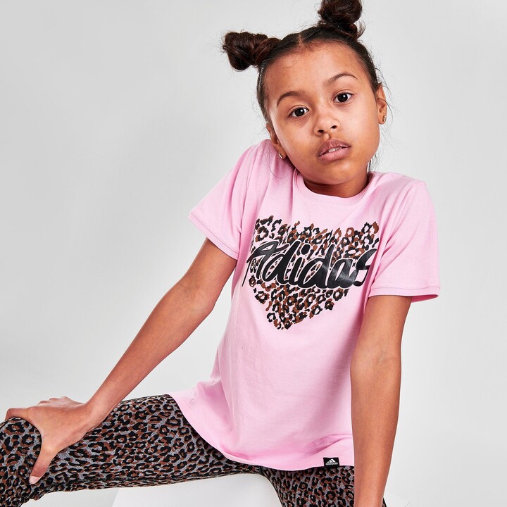 adidas Girls' Animal Print Drop-Tail Vented T-Shirt - ShopStyle