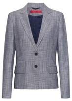 Thumbnail for your product : HUGO BOSS Regular-fit jacket in melange fabric with patterned lining