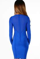 Thumbnail for your product : Pink Boutique Spell On You Cobalt Blue Long Sleeve Bandage Mini Dress