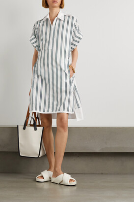 3.1 Phillip Lim - Striped Cotton-blend Poplin Mini Shirt Dress - White