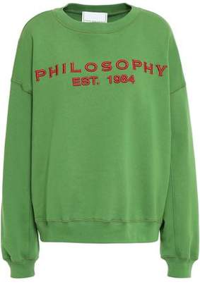 Philosophy di Lorenzo Serafini Embroidered Cotton-fleece Sweatshirt