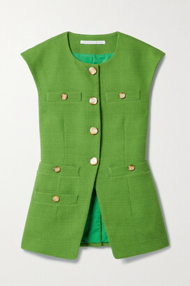 Veronica Beard Tamara Cotton-tweed Vest - Green - ShopStyle