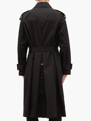 Versace Belted Cotton Trench Coat - Black