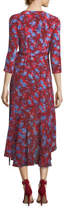 Alexis Loma High-Low Floral-Print Silk Wrap Dress