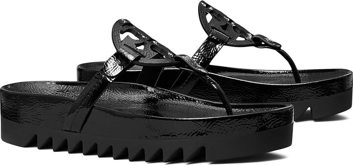 Tory Burch Miller Cloud Lug Women's Shoes Perfect Black/Perfect Black : 5 M, Leather