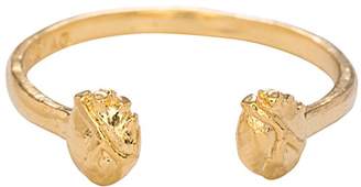 Bjorg Women's 18ct Yellow Gold Plated Sterling Silver Two Hearts Ring Size - K