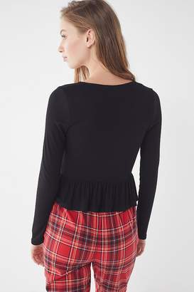 Urban Outfitters Tie-Front Peplum Top