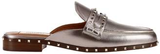 Valentino Ballet Flats Rockstud Slipper In Laminated Leather With Multiple Metal Studs