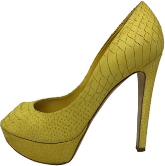 yellow open toe shoes