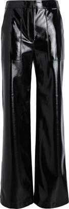 Karl Lagerfeld Paris Faux Patent Leather Pants Pants Black