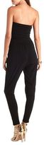 Thumbnail for your product : Charlotte Russe Ruched Skinny Strapless Jumpsuit