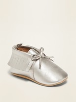 Thumbnail for your product : Old Navy Metallic Faux-Leather Moccasin Booties for Baby