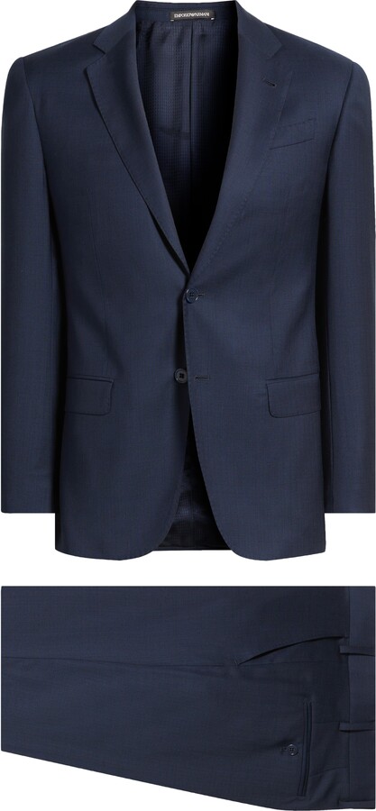 Emporio Armani G-Line Slim Fit Blue Mélange Wool Suit