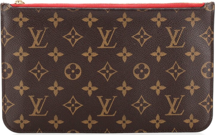Louis Vuitton Neverfull Pochette Monogram Canvas Large Brown