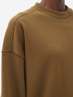Jil Sander Logo-embroidered Cotton-jersey Sweatshirt - Brown
