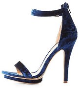 Thumbnail for your product : Charlotte Russe Velvet Two-Piece Dress Sandals