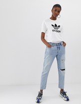 Thumbnail for your product : adidas adicolor trefoil oversized t-shirt in white