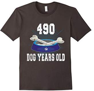 490 Dog Years Old | Funny 70th Birthday Tee For Dog Lovers