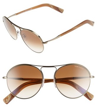 Tom Ford Men's 'Jesie' 54Mm Sunglasses - Dark Brown/ Gradient Bordeaux