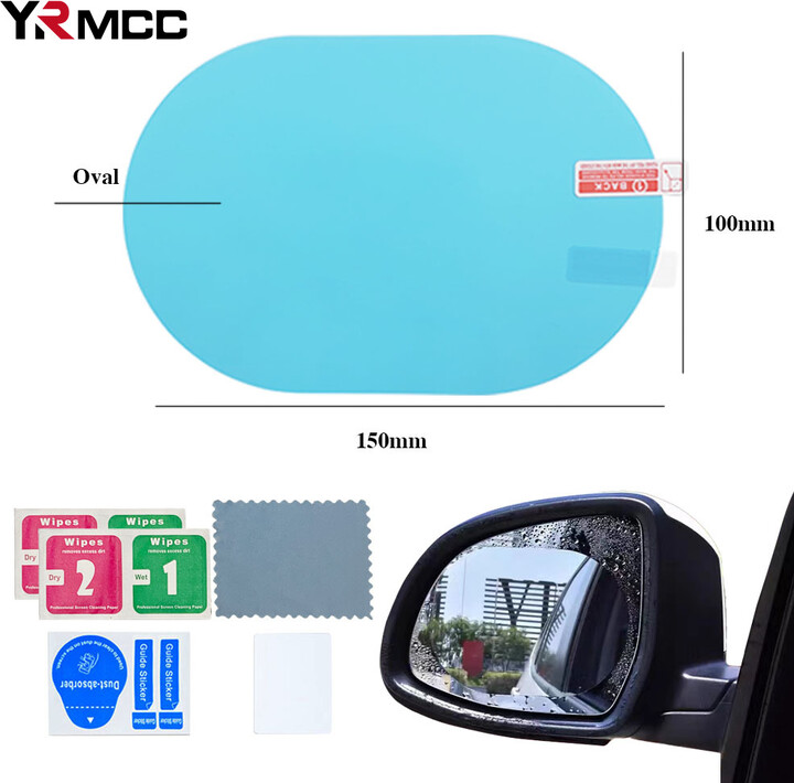 2pc Car Mirror Rain-proof Film Car Rearview Mirror Waterproof Film Window Glass Anti-Fog Anti-reflective Sticker Auto Accessores