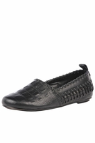 Thumbnail for your product : House Of Harlow Shoes Kye Whipstitched Flat in Black Croco