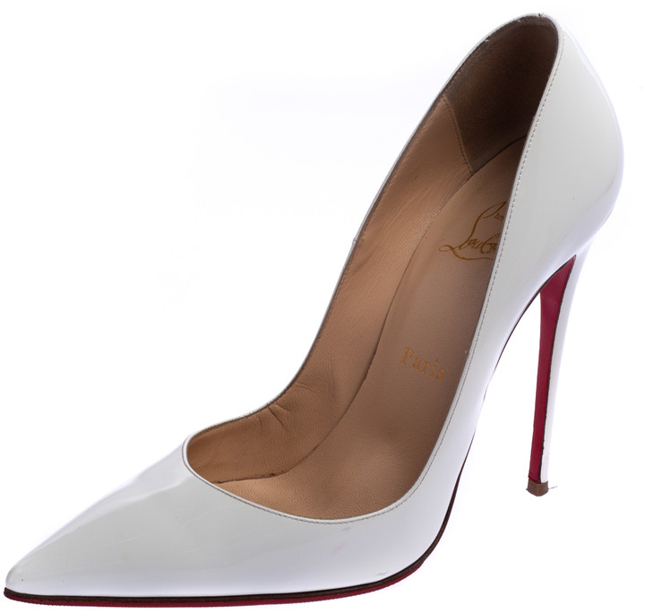 all white christian louboutin shoes