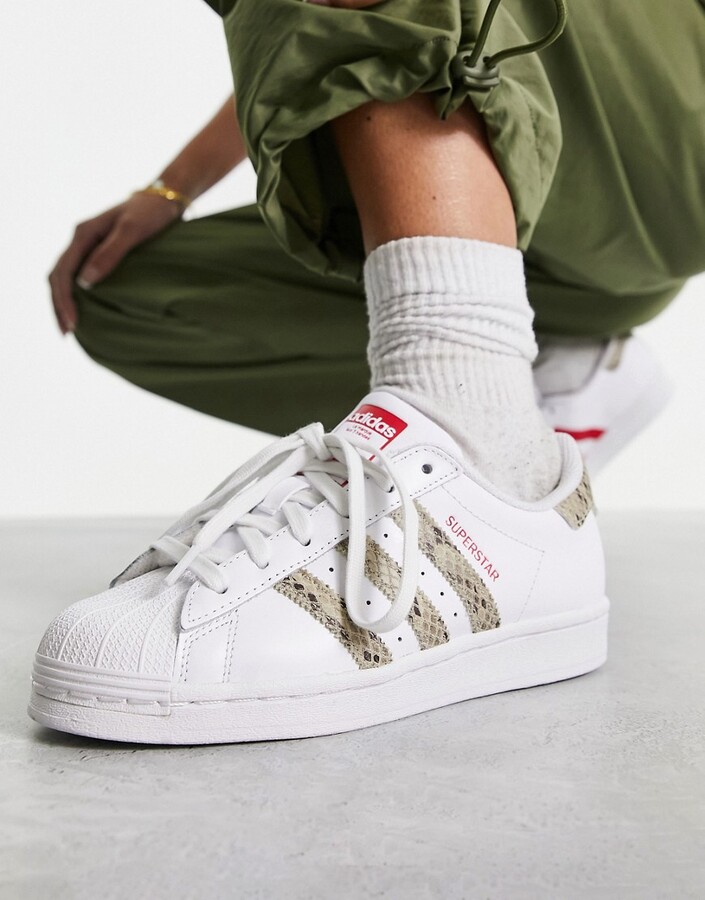 adidas adidas Originals Superstar snake print sneakers in white - ShopStyle