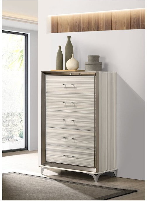 Global Furniture USA Zambrano Zebra White Wooden Chest