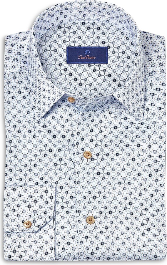 David Donahue Printed Sport Shirt