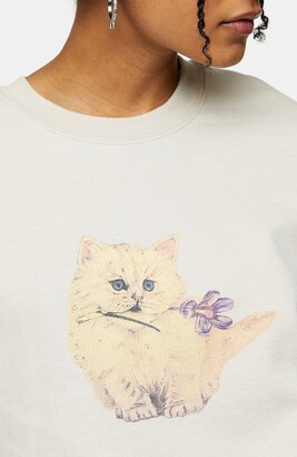 Topshop Kitten Graphic Sweatshirt