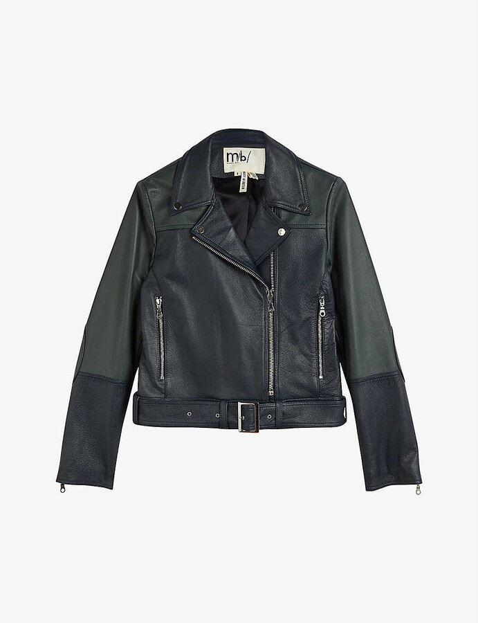 ted baker green leather jacket