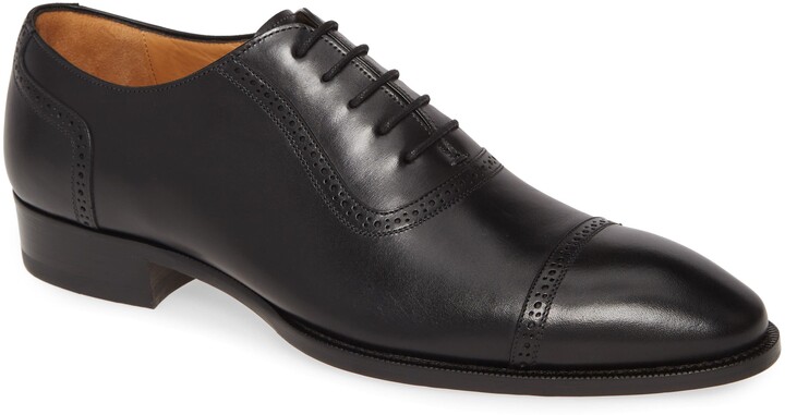 black leather memory foam shoes