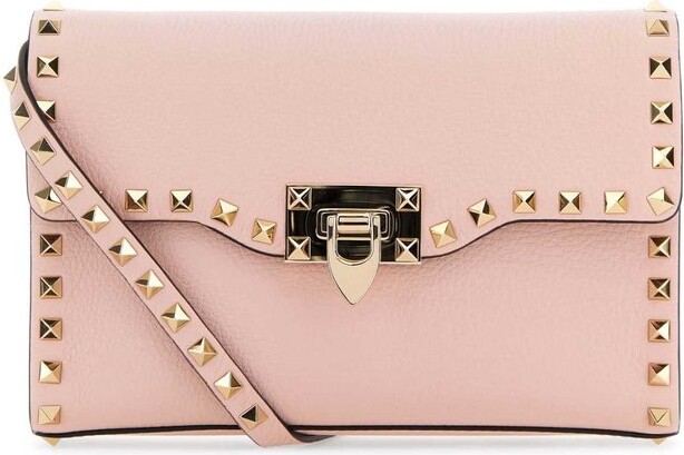 Valentino VALENTINO Garavani Clutch Bag Beige Pink Rock Studs Leather  Ladies