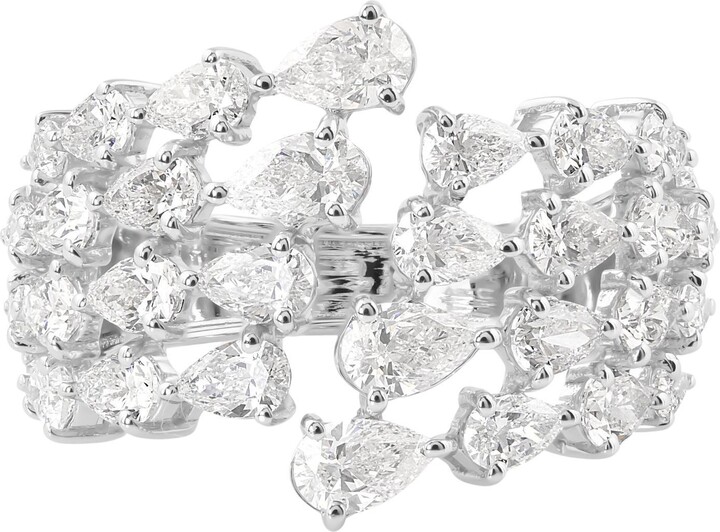 Spectrum Jewels Natural 2.46 Carat Si Clarity Hi Color Pear Diamond Ring 14 Karat White Gold