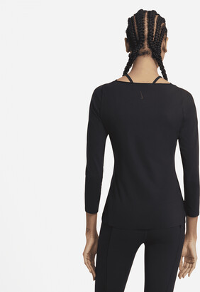 Nike Women's Yoga Luxe Long-Sleeve Top in Black, Size: Small
