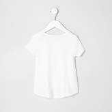 Thumbnail for your product : River Island Mini girls cream diamond sequin T-shirt