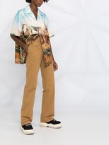 Thumbnail for your product : Palm Angels Flared High-Waisted Trousers