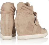 Thumbnail for your product : Ash Cool washed-suede and canvas wedge sneakers