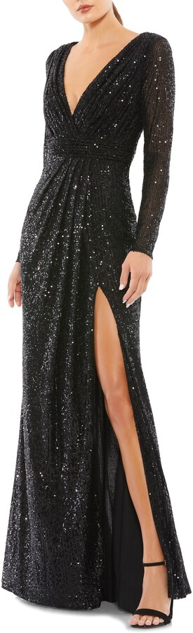 Long Black Sequin Evening Dress | Shop ...