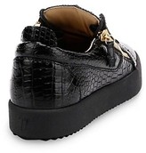 Thumbnail for your product : Giuseppe Zanotti Crocodile Embossed Leather Platform Sneakers