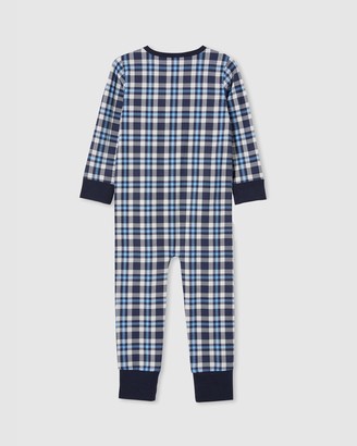 Milky Boy's Grey Longsleeve Rompers - Check Sleep Onesie - Kids - Size 2 YRS at The Iconic