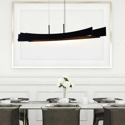 CWI Lighting 50" Chandelier for Dining Room, Living Room – Integrated LED with Adjustable Height – Modern Linear Design, Dimmable Glow