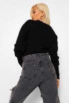Thumbnail for your product : boohoo Petite Puff Shoulder Knitted Jumper