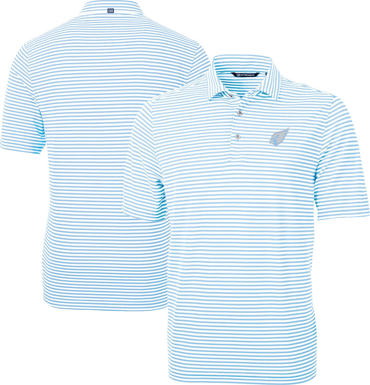 Men's Cutter & Buck Powder Blue Arizona Cardinals Virtue Eco Pique Stripe Recycled Polo