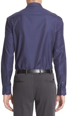 Armani Collezioni Men's Trim Fit Tonal Gingham Sport Shirt