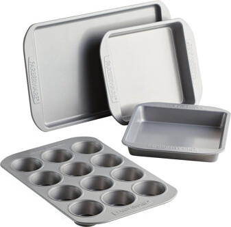 Farberware Nonstick Bakeware Cake Cookie and Muffin Pan Set, 4 Piece